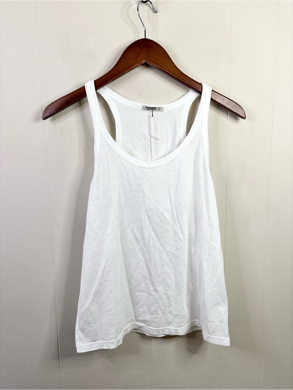 Buck Mason white pima slim tank cotton size SM new lightweight breathable